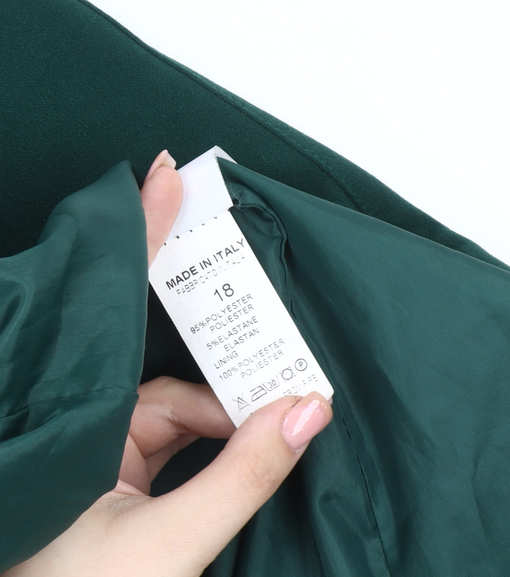 Boohoo Women's Green Blazer UK 18 Shawl Collar