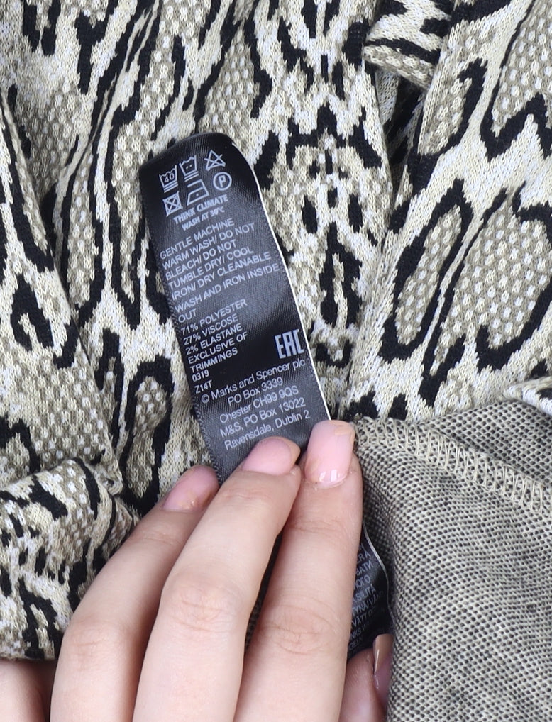Marks & Spencer Women Beige Animal Print Dress