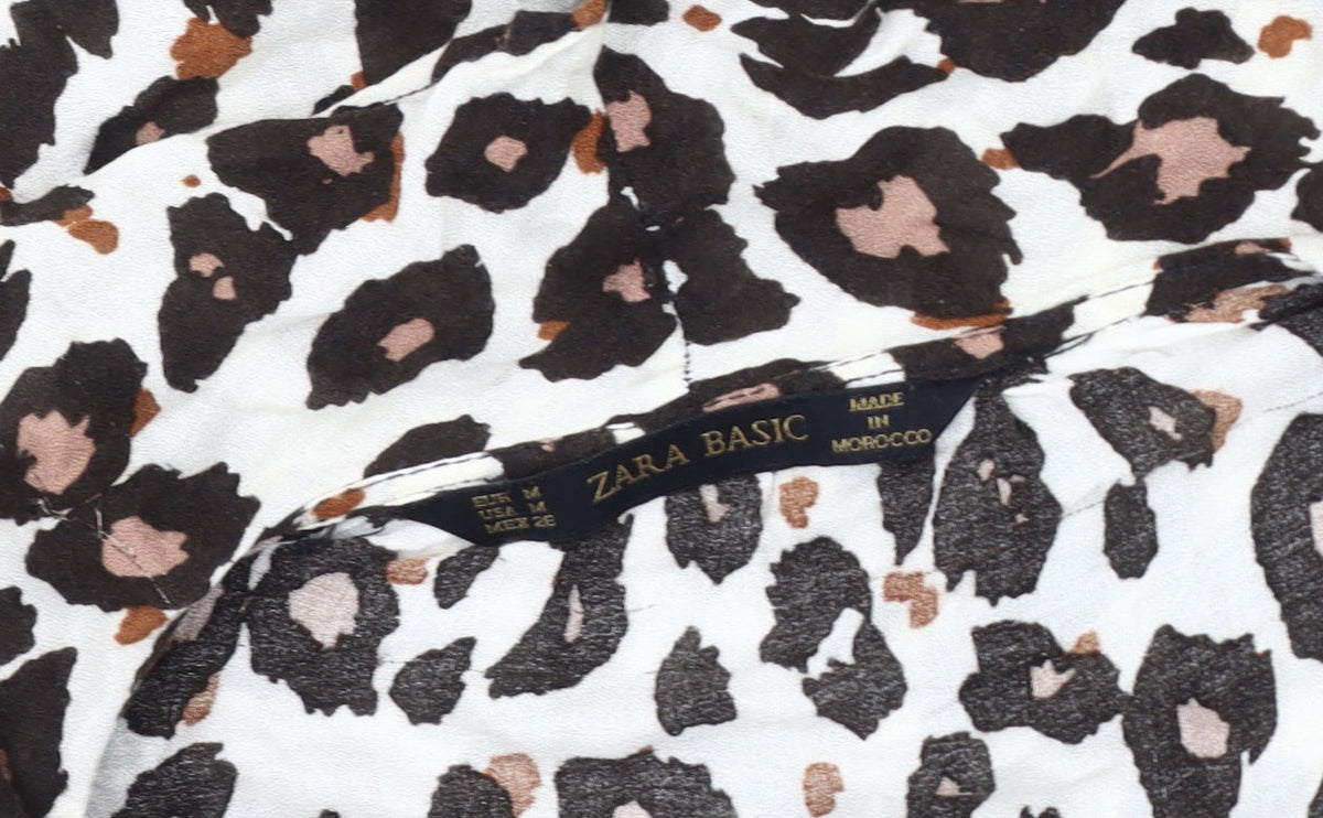 Zara Basic Women's Multicoloured Animal Print Blouse M