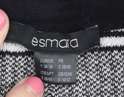Esmara Women's Black Striped Open Front Cardigan Size 10