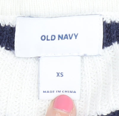 Old Navy Women's White Stripe Pullover Jumper XS Casual