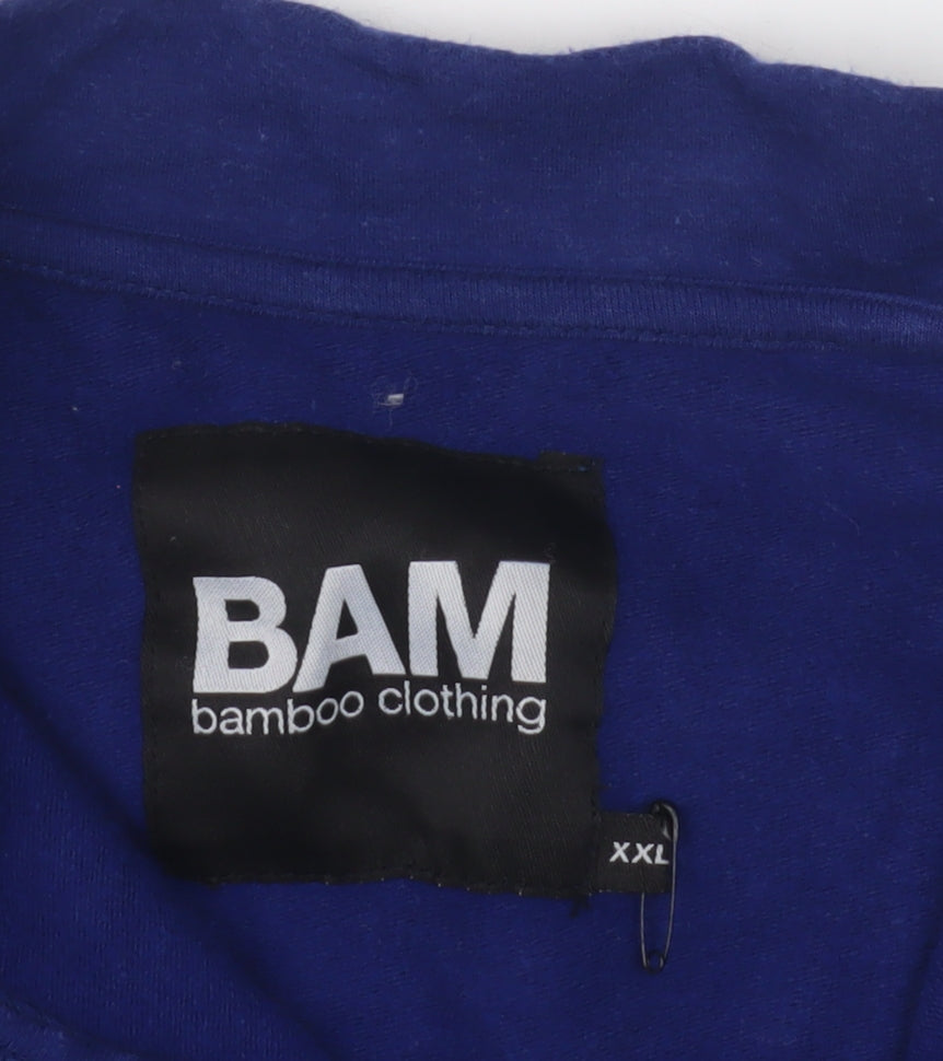BAM Men’s Blue 2XL Basic Jacket, Casual Full Zip