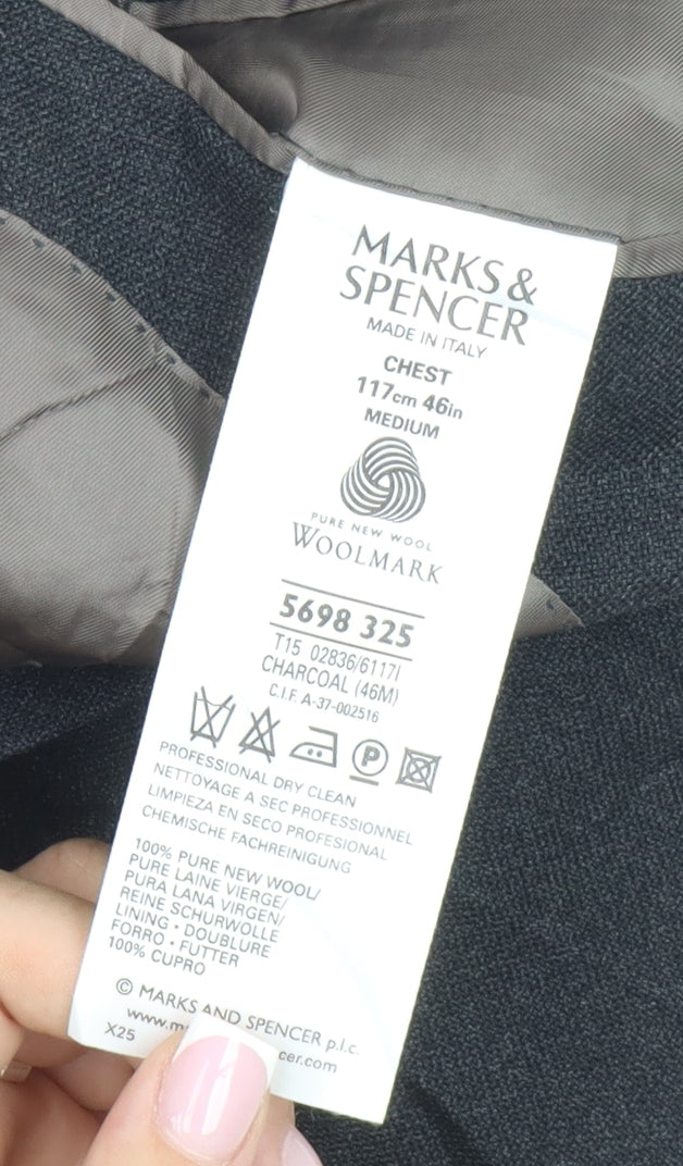 Marks & Spencer Men's Grey Wool Blazer, M, Formal Wear