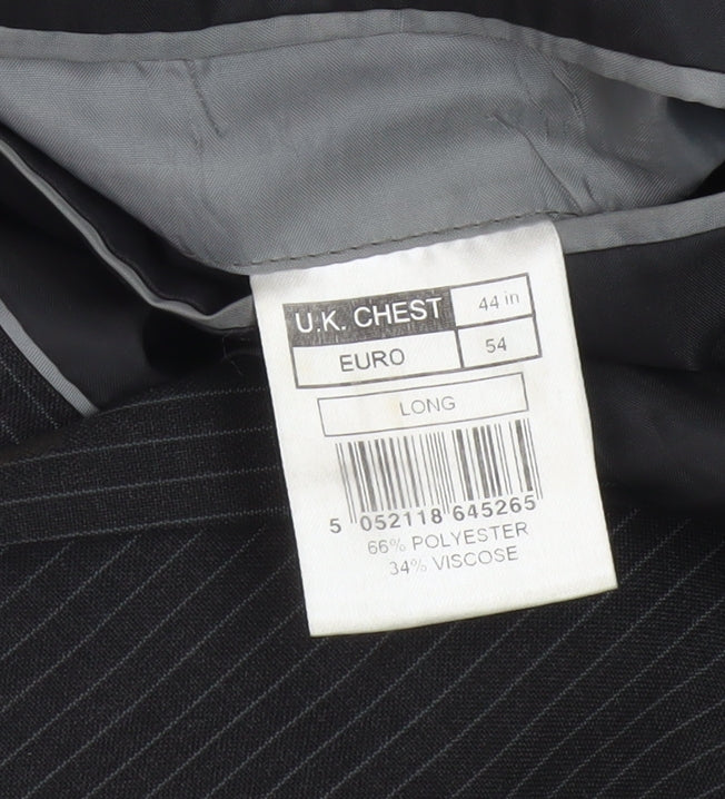 Karl Jackson Men's Grey Striped Blazer 44 Long