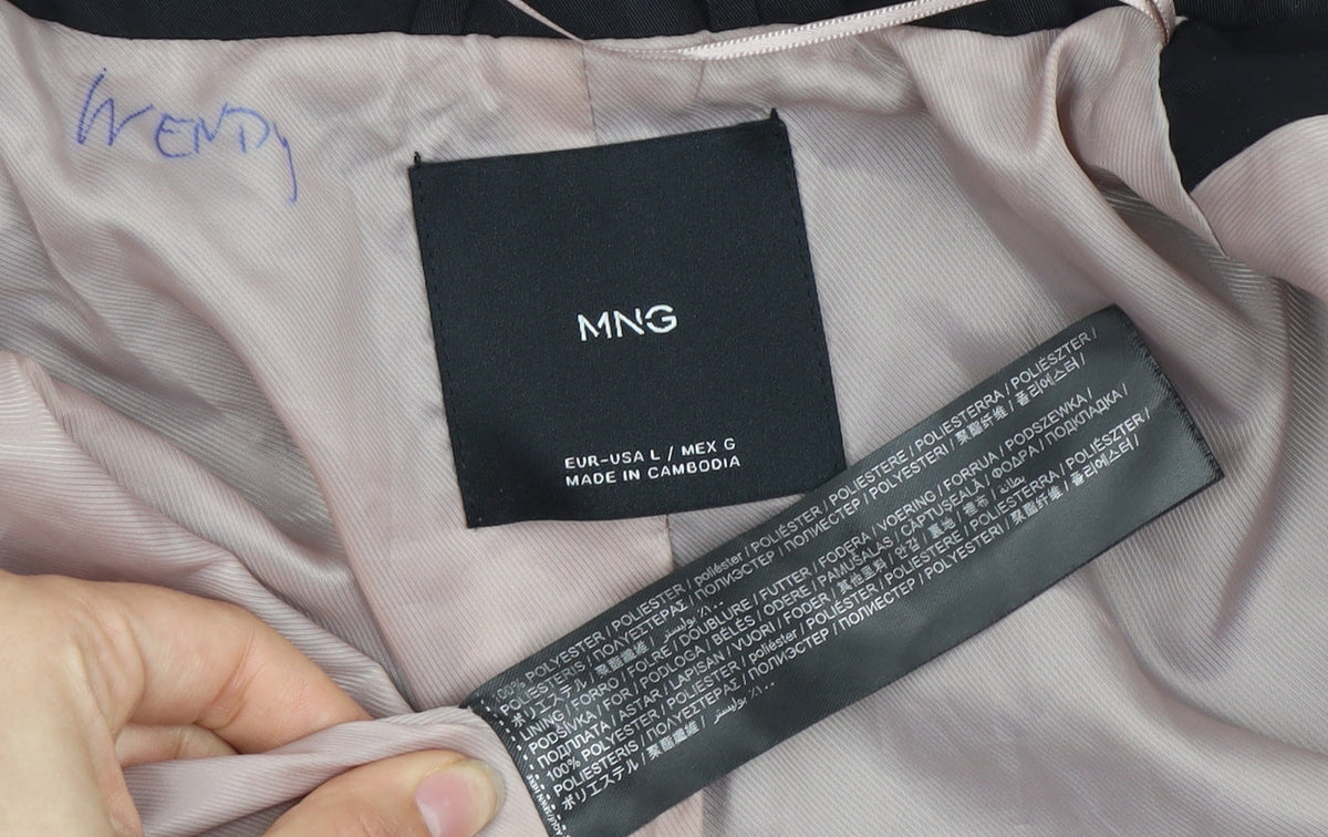Mango Women's Black Bomber Jacket L Regular