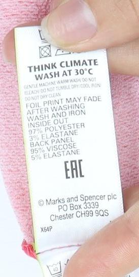 Marks & Spencer Women's Pink Floral Wrap Blouse Size 10