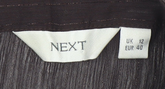 NEXT Women's Brown Long Sleeve Button-Up Top Size 12