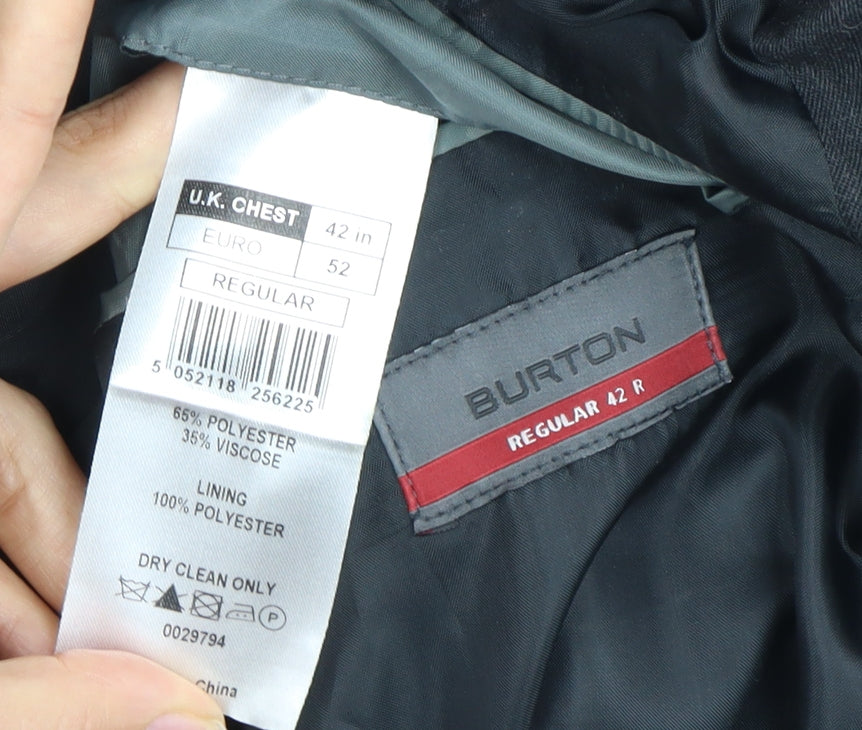 Burton Men's Black Blazer, 42 R, Regular Fit, Formal