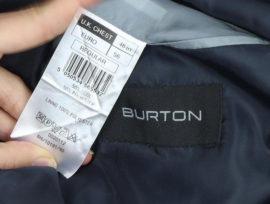 Burton Men's Blue Striped Blazer 46 Regular Fit