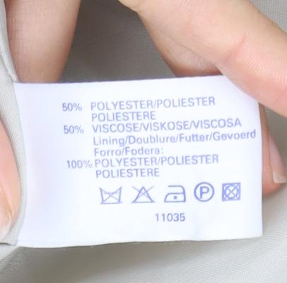 Brand and care label for C&A Women's Beige Long Sleeve Blazer, size 46