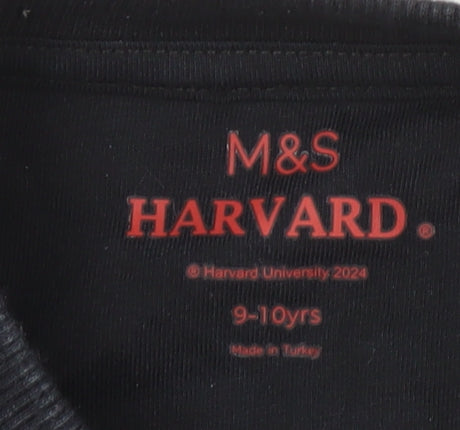 Marks & Spencer Girls Black Pullover Sweatshirt 9-10 University