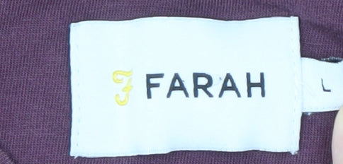Farah Men's Purple Crew Neck T-Shirt, Size L