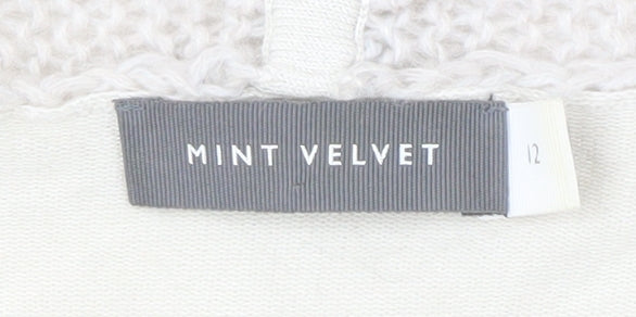 Mint Velvet Women Ivory Open Front Cardigan 12 Open-Knit