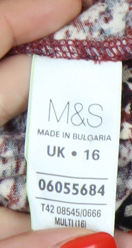 Marks & Spencer Women Multicoloured A-Line Dress Size 16
