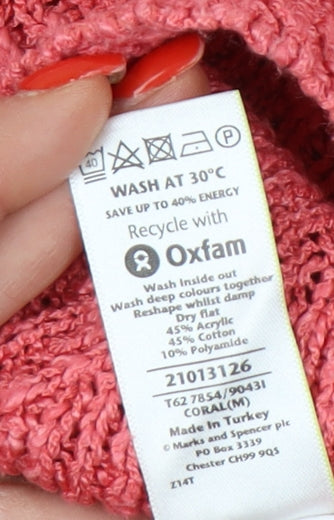 Marks & Spencer Women's Pink Cable-Knit Jumper M