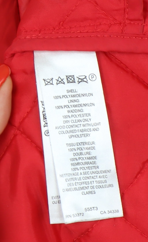 French Connection Women's Red Quilted Jacket L