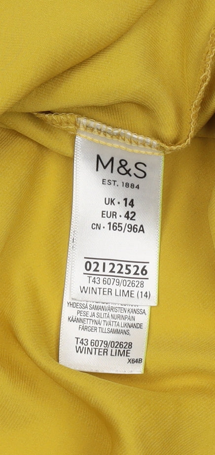 Marks & Spencer Women's Yellow Short Sleeve Blouse