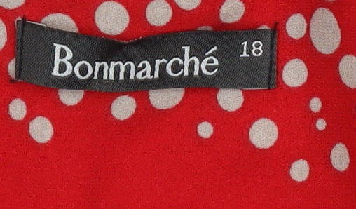 Bonmarché Women's Red Polka Dot Blouse, Size 18
