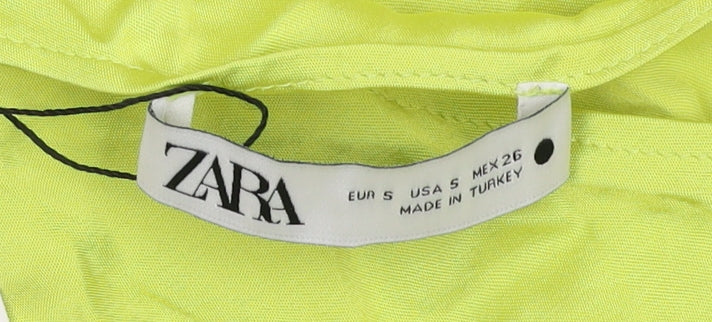Zara Women Green Woven Dress Size S