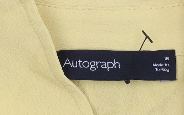 Marks & Spencer Women's Yellow Button-Up Shirt