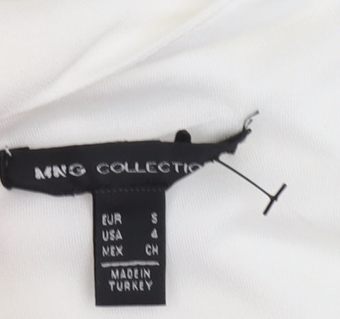 Mango Collection White Sheath Dress, Cap Sleeves, Size 12