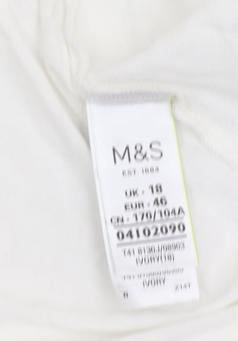 Marks & Spencer Women's Ivory Relaxed Top, Size 18