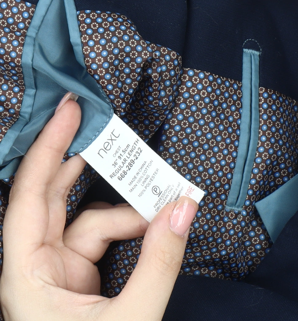 Next Men's Blue Blazer Size 36 Regular Fit