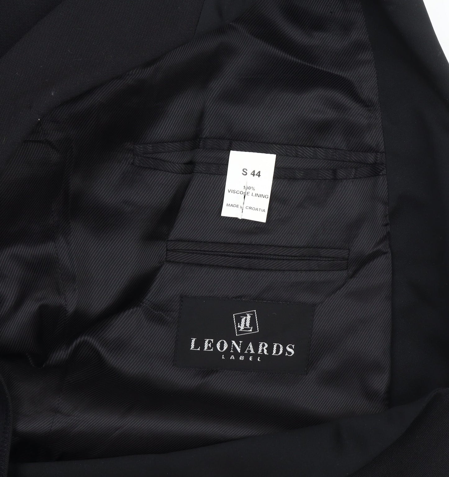 Leonards Men's Black Blazer, Size 44S, Formal Wear