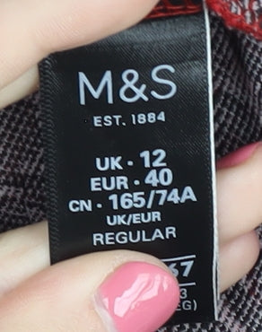 Marks & Spencer Women's Red Animal Print Skirt - Size 12