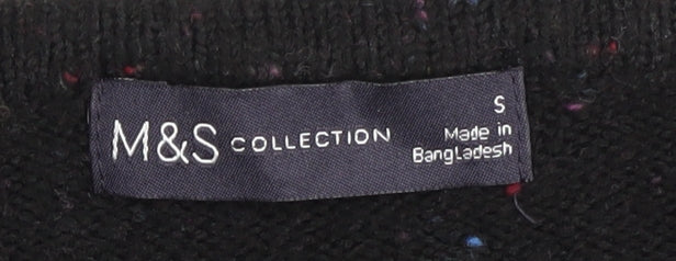 Marks & Spencer Women's Black V-Neck Pullover Jumper, Size S