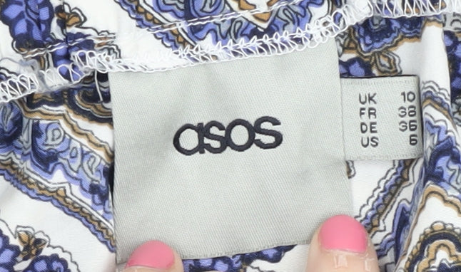 Asos Women's Multicoloured Geometric Blouse Size 10