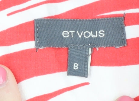 Et Vous Women's Red Zebra Print Sleeveless Blouse Size 8