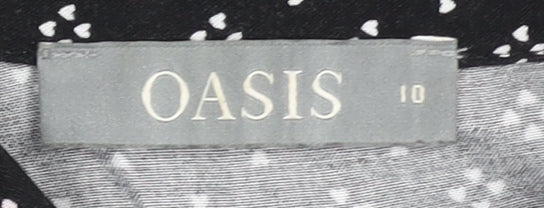 Oasis Women's Black Button-Up Shirt Size 10