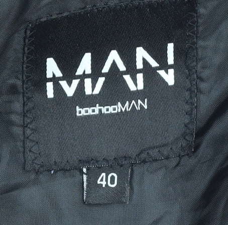boohooMAN Men's Black Blazer 40 - Formal Single-Breasted