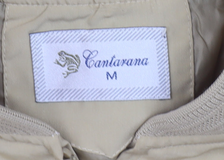 Cantarana Men's Beige Bomber Jacket Size M Casual Style