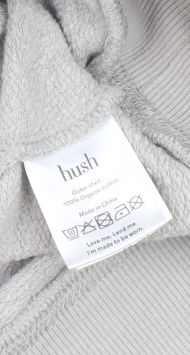 Hush Unisex Grey Organic Cotton Pullover Sweatshirt M