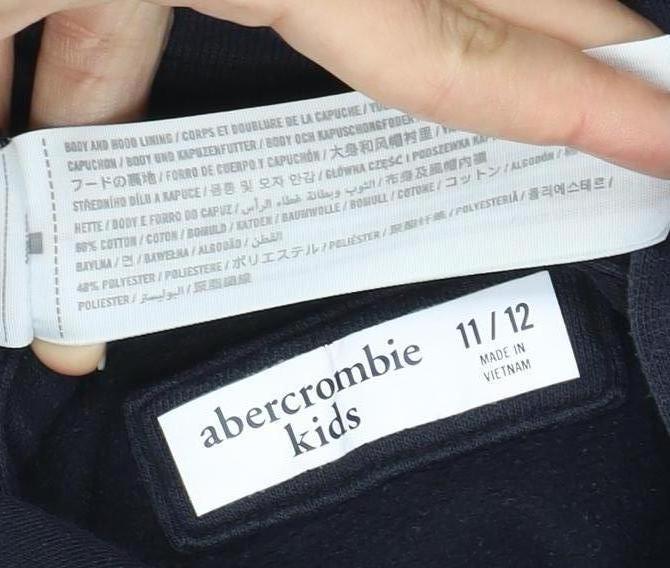 Abercrombie & Fitch Kids Girls Black Hoodie 11-12Y Pullover Casual