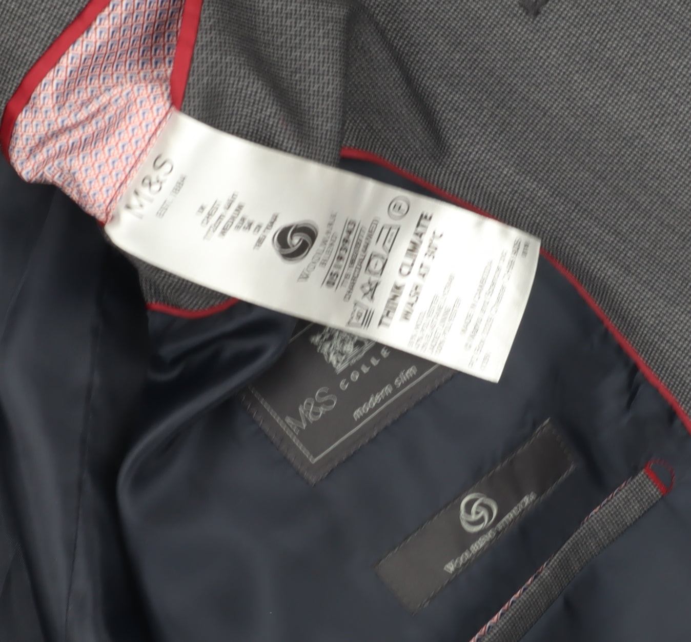 Marks & Spencer Men's Grey Slim Fit Suit Jacket 44