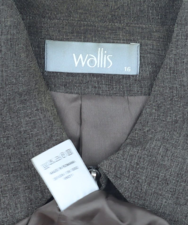 Wallis Women's Brown Wool Jacket Size 16