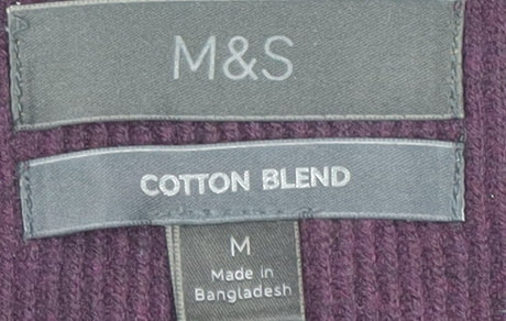 Marks & Spencer Men's Purple High Neck Jumper M