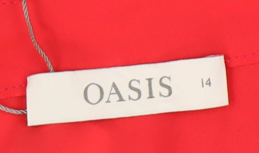 Oasis Women's Red One Shoulder Top Size 14