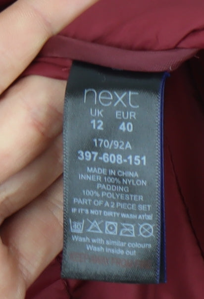 Next Women's Red Mid-Length Parka Jacket Size 12