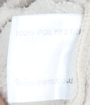 EWM Women's Beige Fleece Jacket M Casual Full Zip