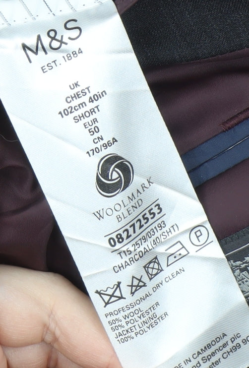 Marks & Spencer Men's Grey Suit Jacket 40S