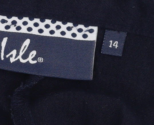 Isle Women's Blue Straight Trousers Size 14