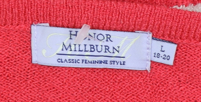 Honor Millburn Women's Red Cardigan, L, Knit Jumper
