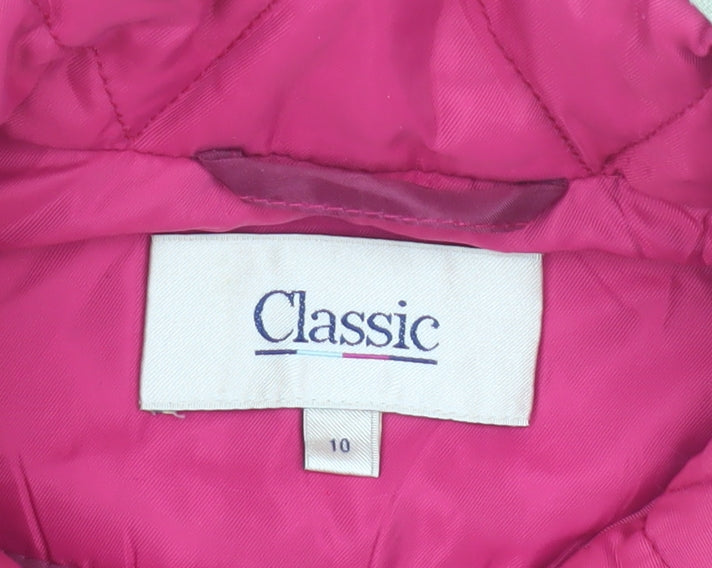 Classics Women's Pink Quilted Waistcoat Size 10 Casual