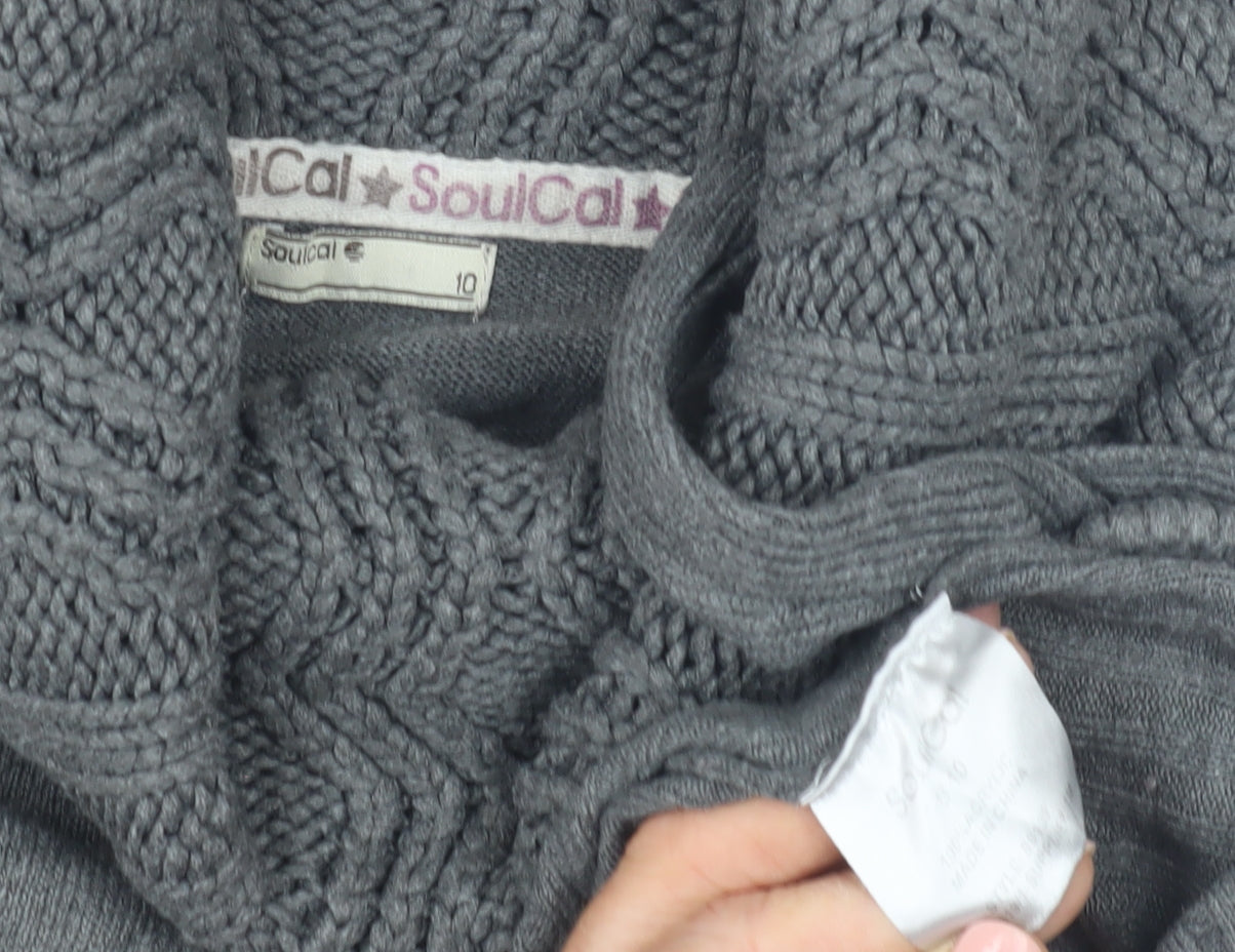 SoulCal Women's Grey Roll Neck Jumper, Size 10, Flared Sleeve