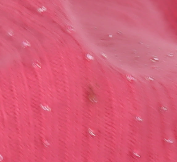 Country Casuals Women's Pink Angora Nylon Beaded Pullover Jumper Size 8
