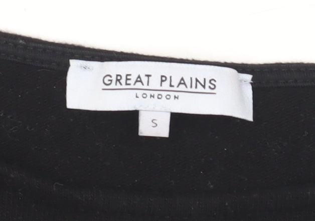 Great Plains Women Black Boat Neck Jumper S